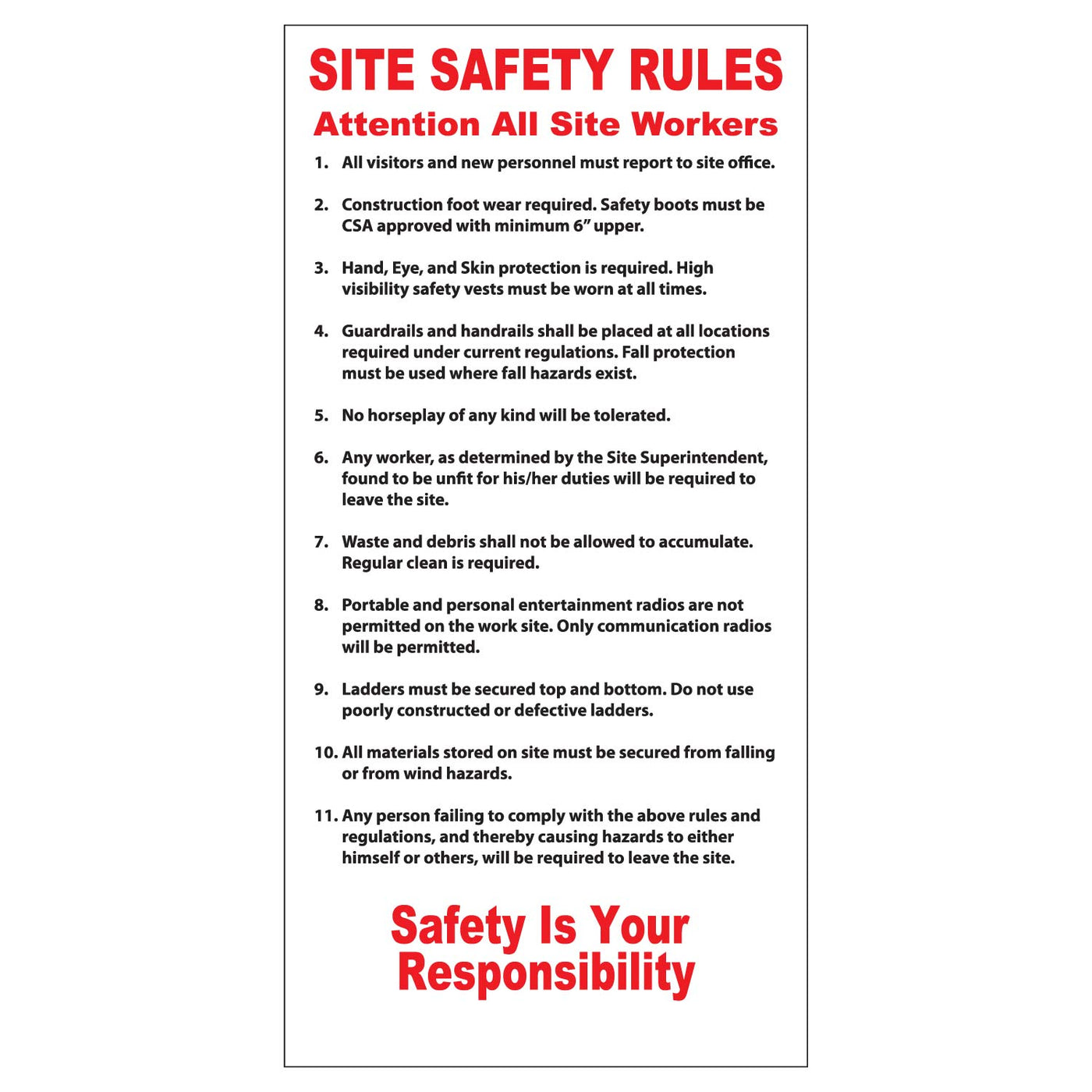 Site Safety Rules